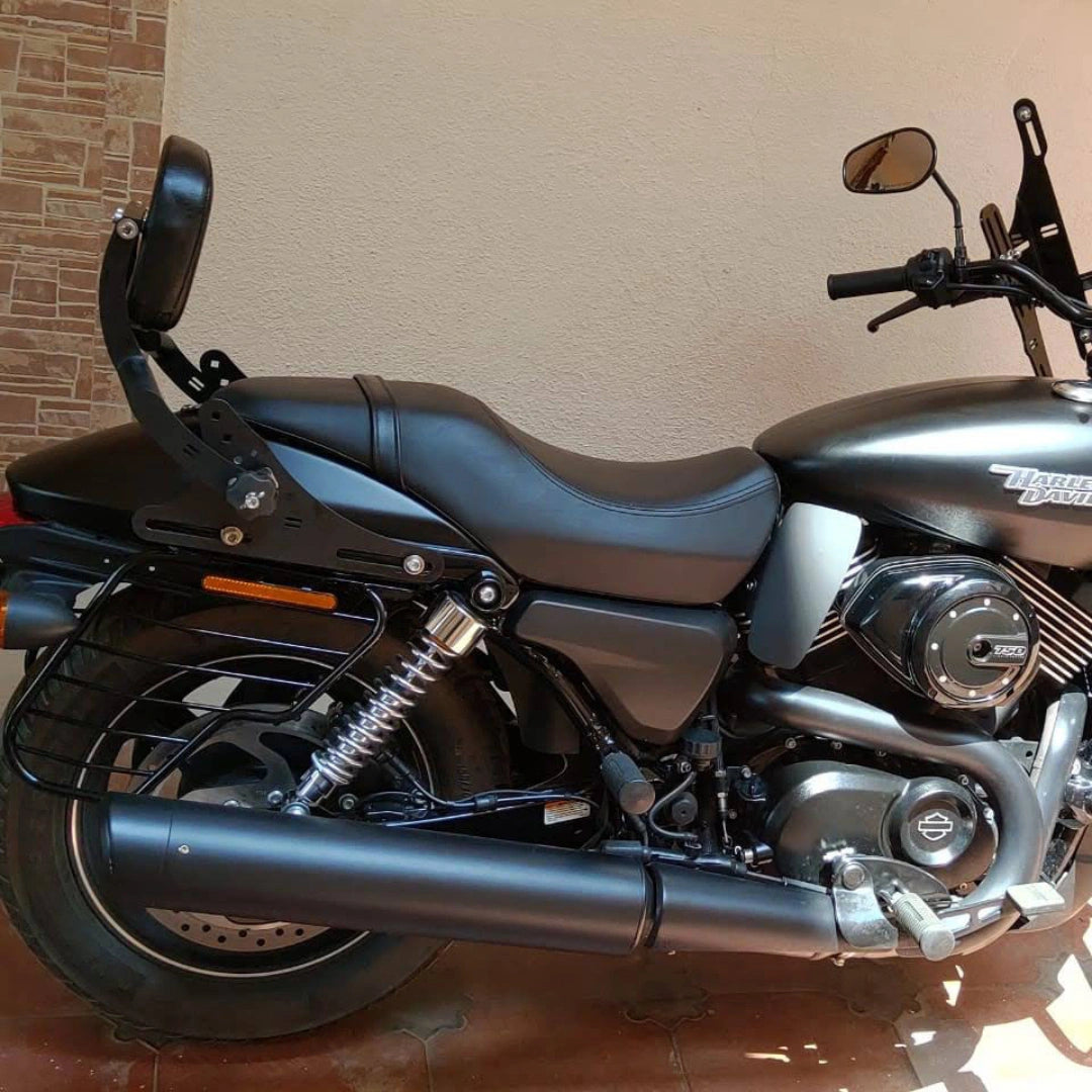 AeeDEA 2-in-1 backrest fitted to a motorcycle in rider position