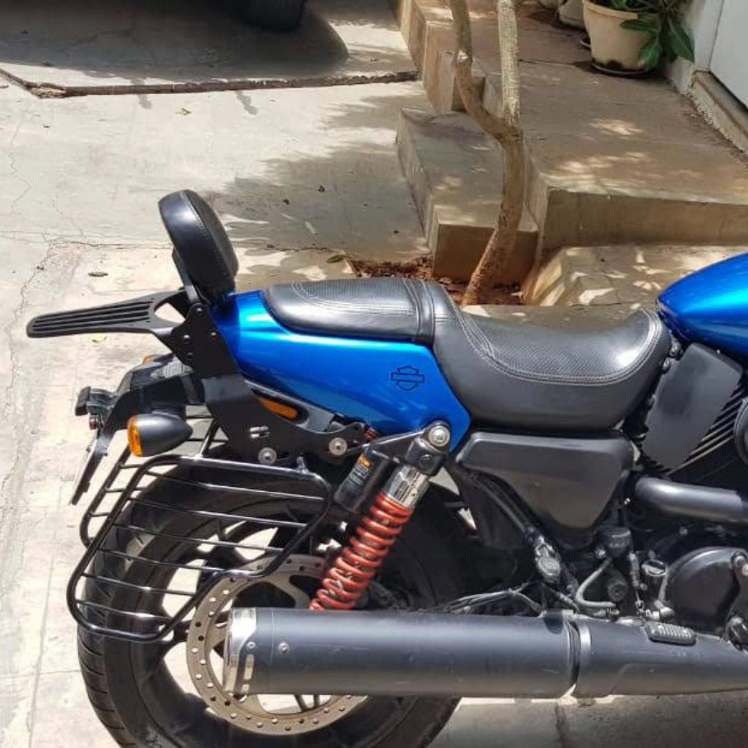 Street Rod - Pillion Backrest - Moulded Backrest Stout and Tall (with luggage rack)