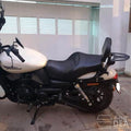 Side view of the adjustable motorcycle backrest and luggage rack