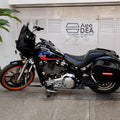 Motorcycle fitted with AeeDEA black Batwing fairing and acrylic windshield