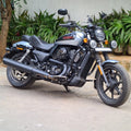 Harley-Davidson Street 750 showing the elevated fuel tank and side profile