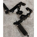 Black steel adjustable highway footpeg brackets and mounting components
