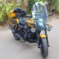Front view of motorcycle showing the position of auxiliary lights