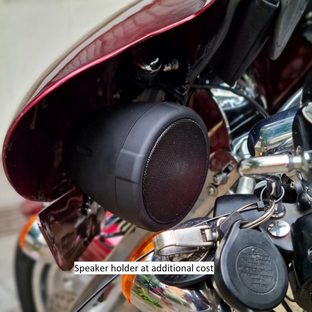 Motorcycle fitted with AeeDEA black Batwing fairing and acrylic windshield