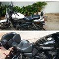 Side view of the deep resting seat fitted to a motorcycle