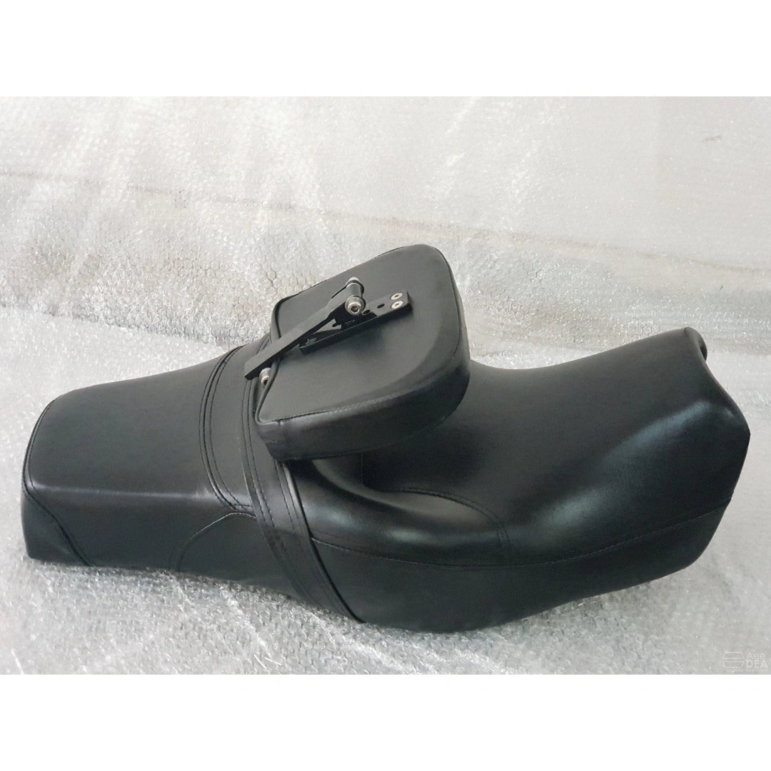 Detachable rider backrest shown with the motorcycle seat assembly