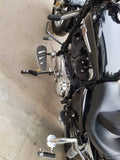 Motorcycle forward controls fitted with footpegs and extended control linkages