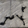 Forward foot controls kit with brake pedal, gear lever, shafts, connecting rods and mounting brackets