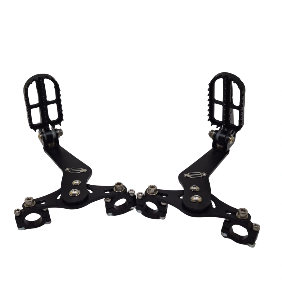 Pair of AeeDEA extended reach footpegs with adjustable mounting brackets