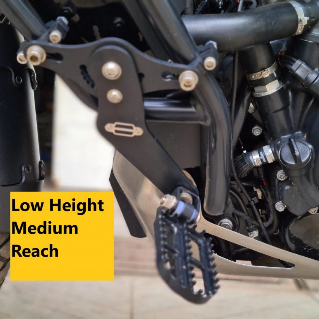 AeeDEA extended reach footpeg in low height and medium reach setting