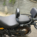 AeeDEA rider backrest and support frame installed behind the rider seat on Royal Enfield Himalayan 450