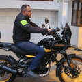 Side view of AeeDEA handlebar reacher fitted on Royal Enfield Himalayan 450