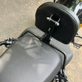 Rear close-up of the spring-loaded support and back pad on AeeDEA Himalayan 450 rider backrest