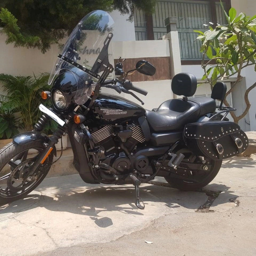 Long Haul Deep Resting Full Seat with rider and pillion backrests fitted on a motorcycle