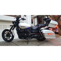 Long Haul Full Seat with rider backrest fitted on a motorcycle