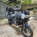 Harley-Davidson Pan America with AeeDEA brush guard extenders installed
