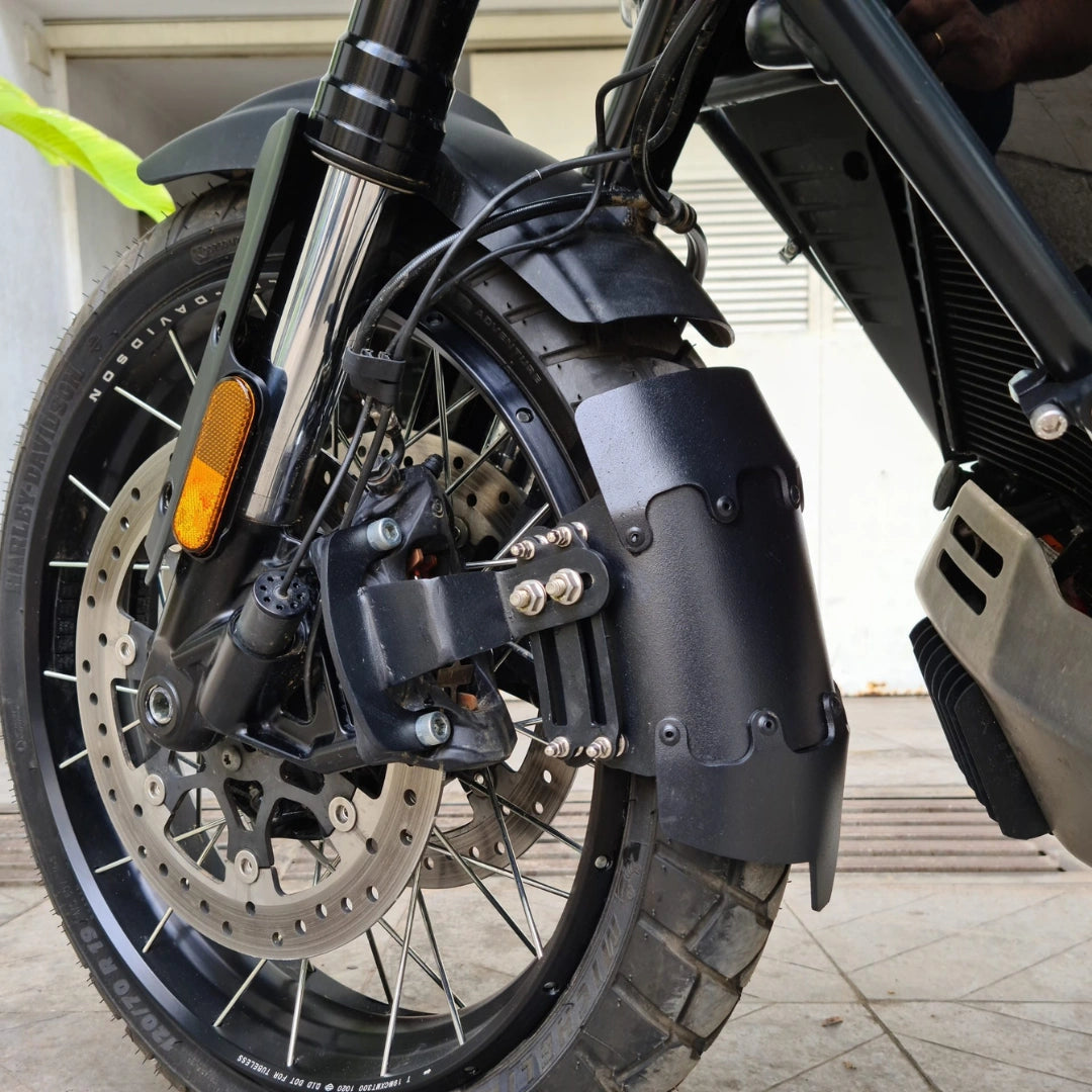 AeeDEA front wheel mudslinger installed on Harley Davidson Pan America