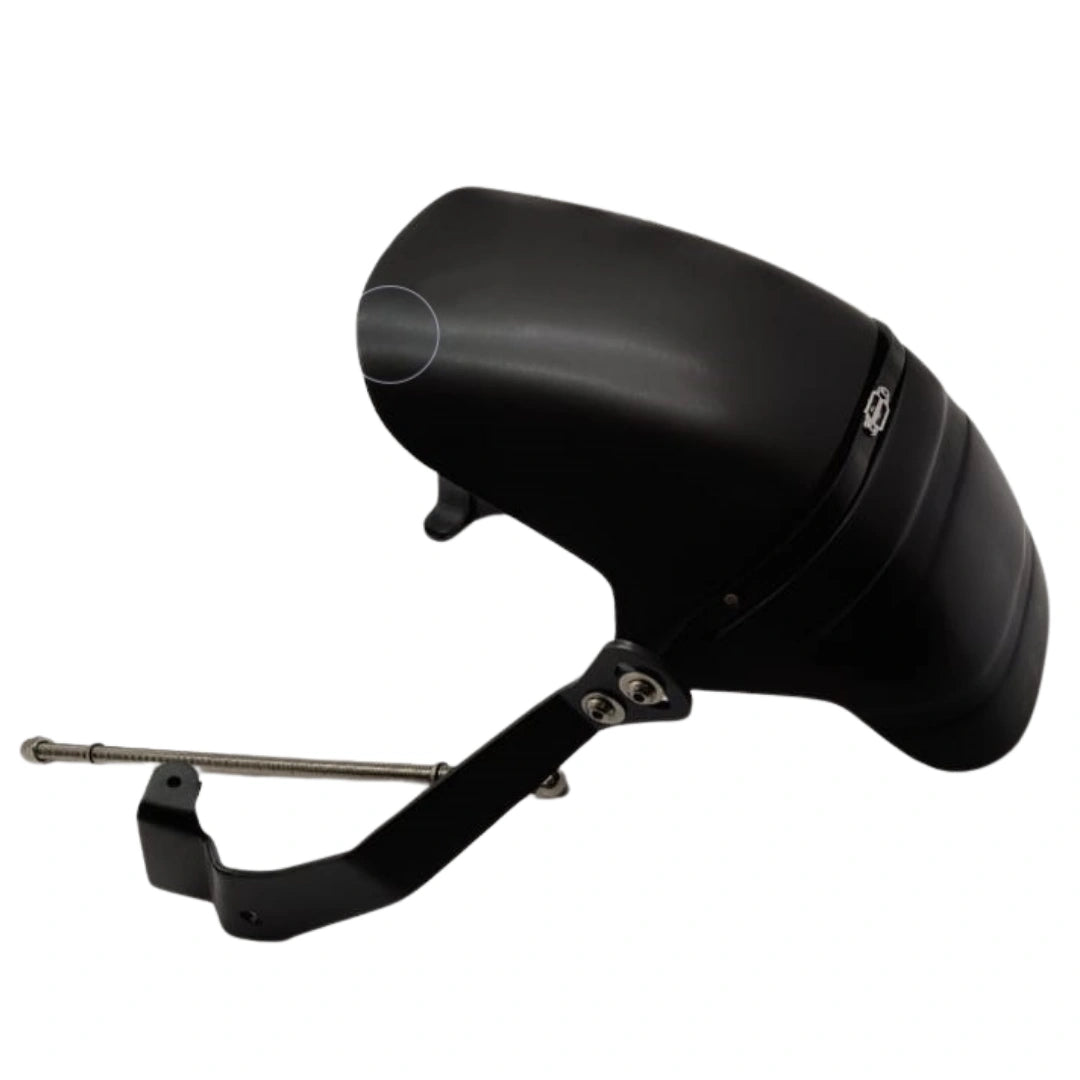 AeeDEA rear mudslinger mounting bracket installed near the Harley-Davidson Pan America rear wheel