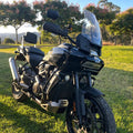 Front view of Harley-Davidson Pan America with AeeDEA pillion backrest