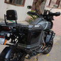 AeeDEA pillion backrest installed on Pan America with side luggage cases