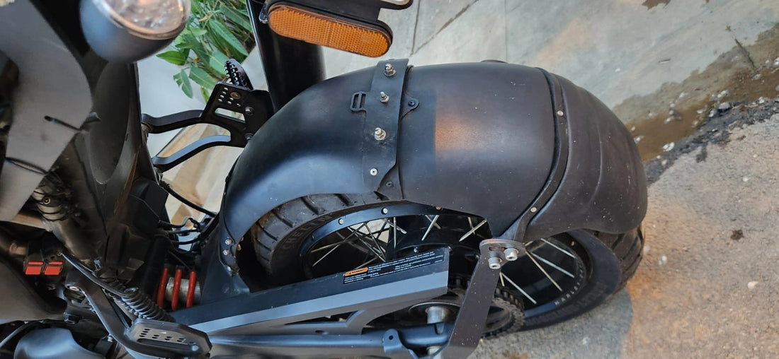 AeeDEA Rear Wheel Arc installed around the rear wheel of Harley-Davidson Pan America