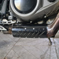AeeDEA SCR exhaust heat deflector installed on the right side of Harley-Davidson Pan America
