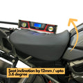 AeeDEA Pan America seat showing up to 12mm front inclination with seat incliners