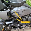 AeeDEA speaker mount installed on the engine guard of Harley-Davidson Pan America