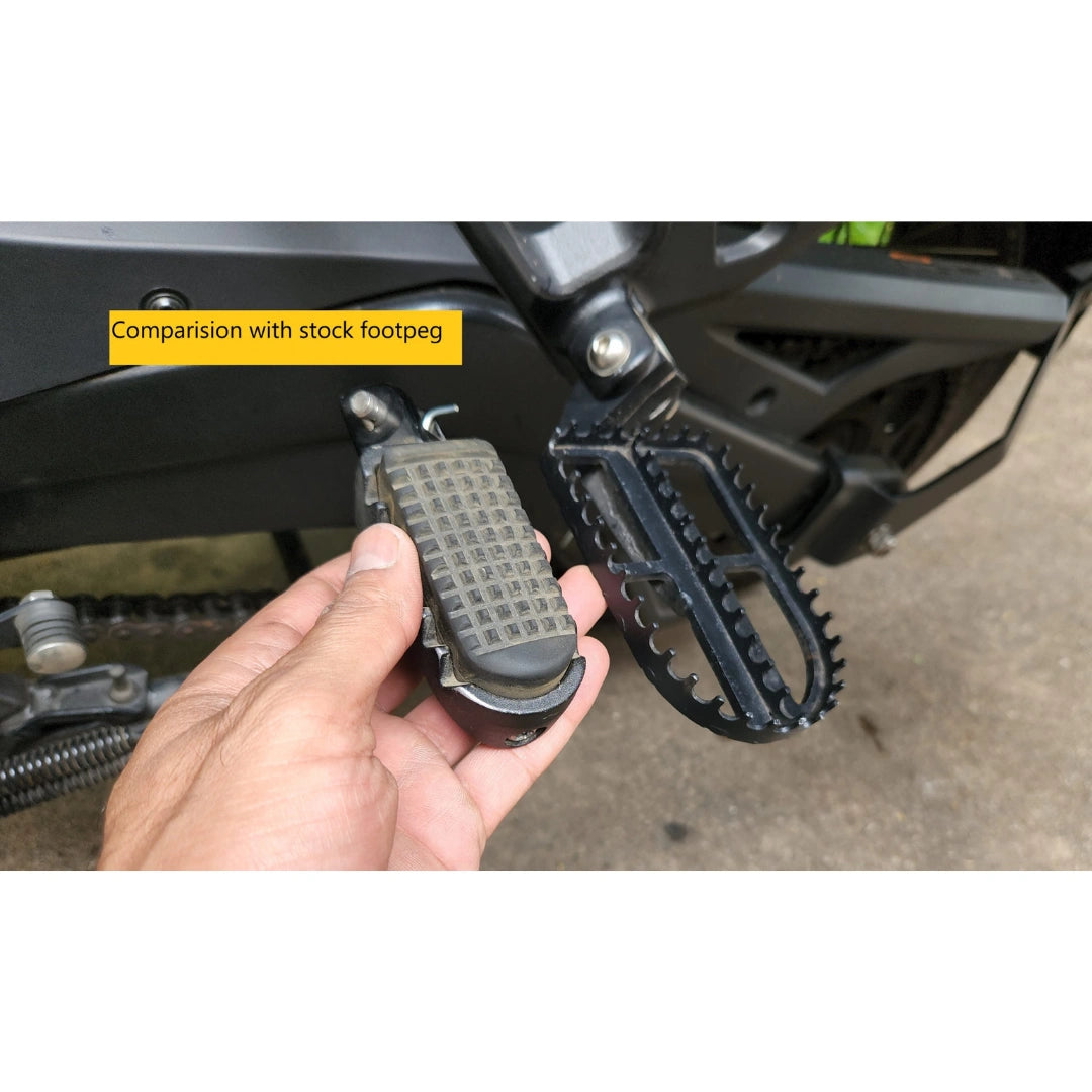 AeeDEA wide pillion footpegs installed on Harley-Davidson Pan America