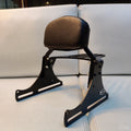 Moulded pillion backrest assembly with an attached luggage rack