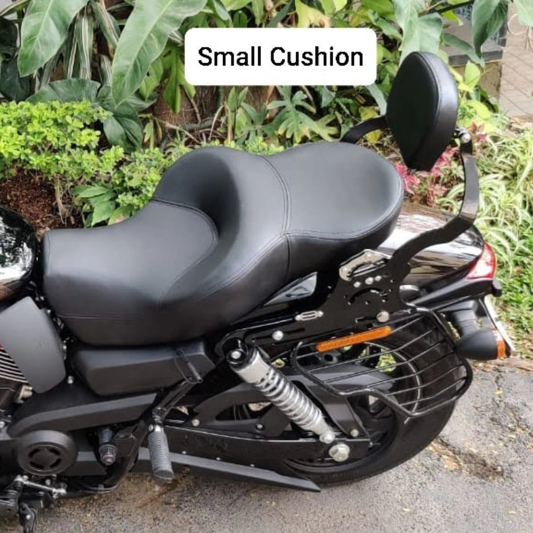 Small cushion fitted to the adjustable motorcycle backrest