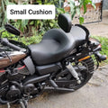 Motorcycle rider backrest with small leatherite cushion