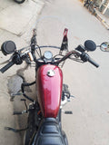 Top view of the adjustable windshield installed on a Harley-Davidson Sportster 48