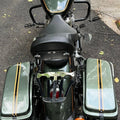 Top view of AeeDEA backrest and luggage rack installed on Royal Enfield Super Meteor 650