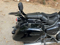 AeeDEA pillion backrest and luggage rack installed with Royal Enfield pannier