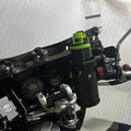 AeeDEA bottle holder with a bottle installed on Royal Enfield Super Meteor 650