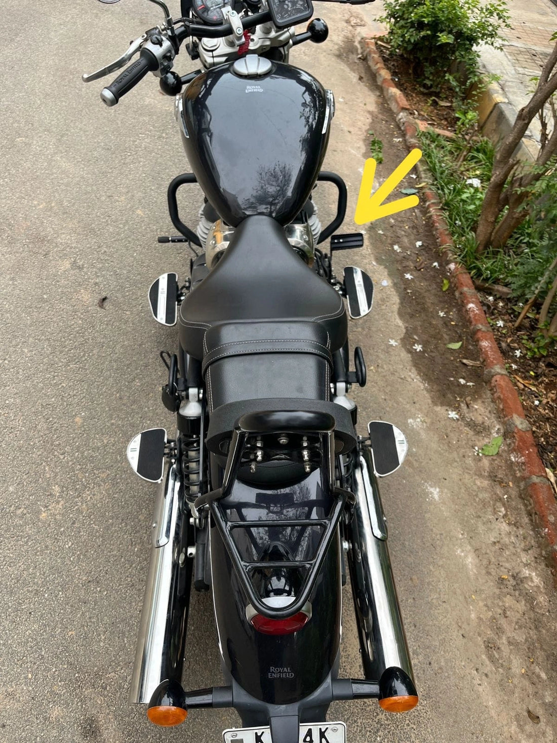 AeeDEA brake pedal extender installed on Royal Enfield Super Meteor 650