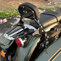 AeeDEA detachable pillion backrest and luggage rack installed on Royal Enfield Super Meteor 650