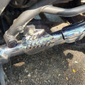 AeeDEA exhaust pipe protector shielding the exhaust pipe on Royal Enfield Super Meteor 650