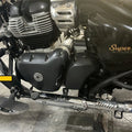 Close-up of AeeDEA gear lever extender installed on Super Meteor 650