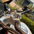 Royal Enfield Super Meteor 650 fitted with AeeDEA handlebar reachers