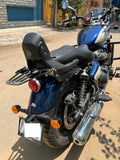 AeeDEA luggage rack installed on Royal Enfield Super Meteor 650 viewed from the rear side