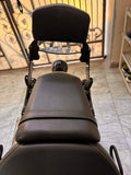 Rear view of AeeDEA pillion backrest fitted to Super Meteor 650 seat