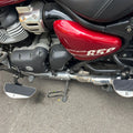 AeeDEA pillion footboards installed on both sides of Royal Enfield Super Meteor 650