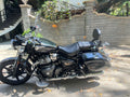 AeeDEA rider pillion backrest and luggage rack installed on Super Meteor 650 with side panniers