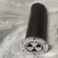 Close-up of the cylindrical stainless steel component of the AeeDEA exhaust sound insert