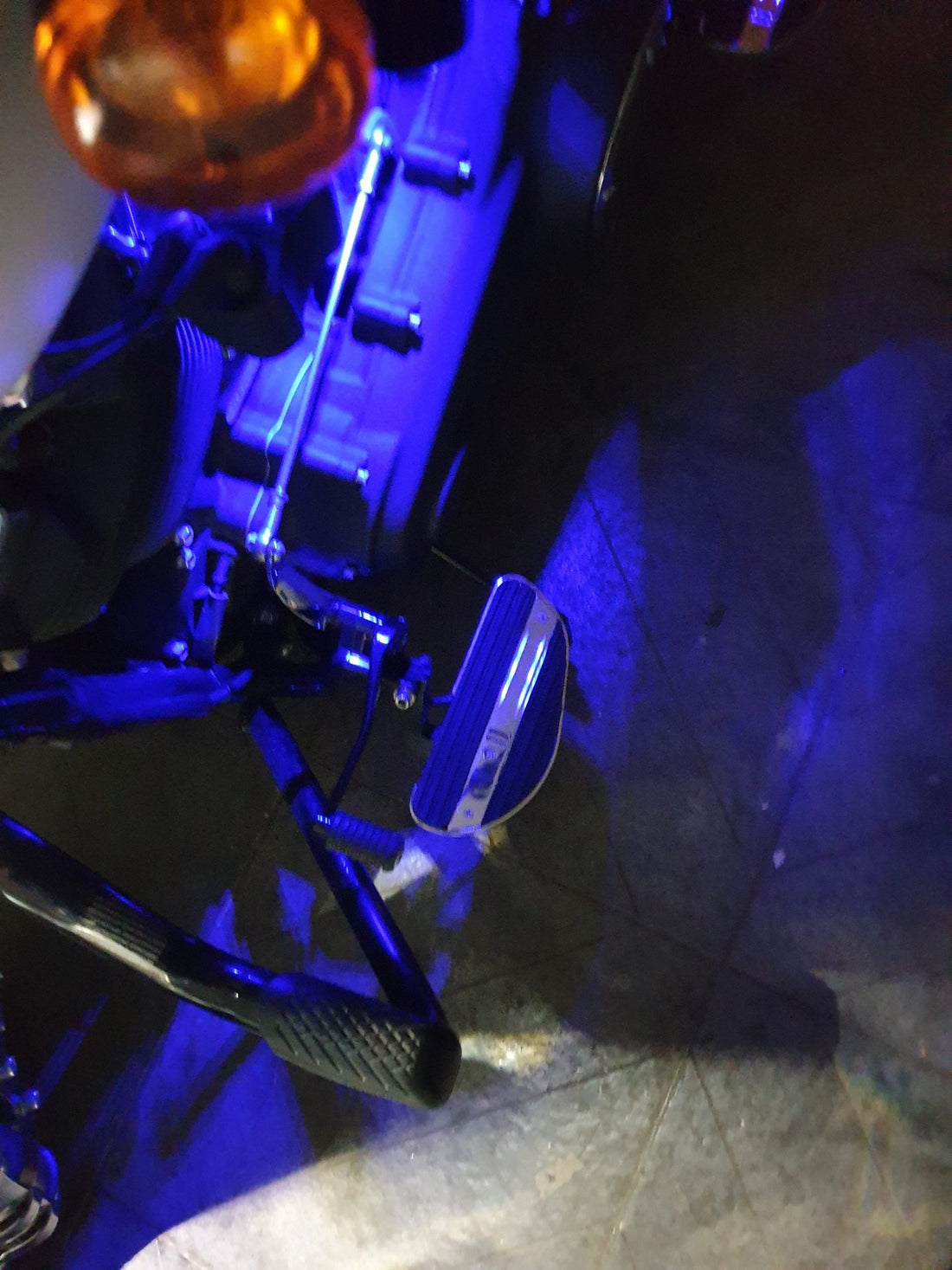 Rider Footboards( For Forward Foot Controls)- Chrome Detail( with LED) Edition