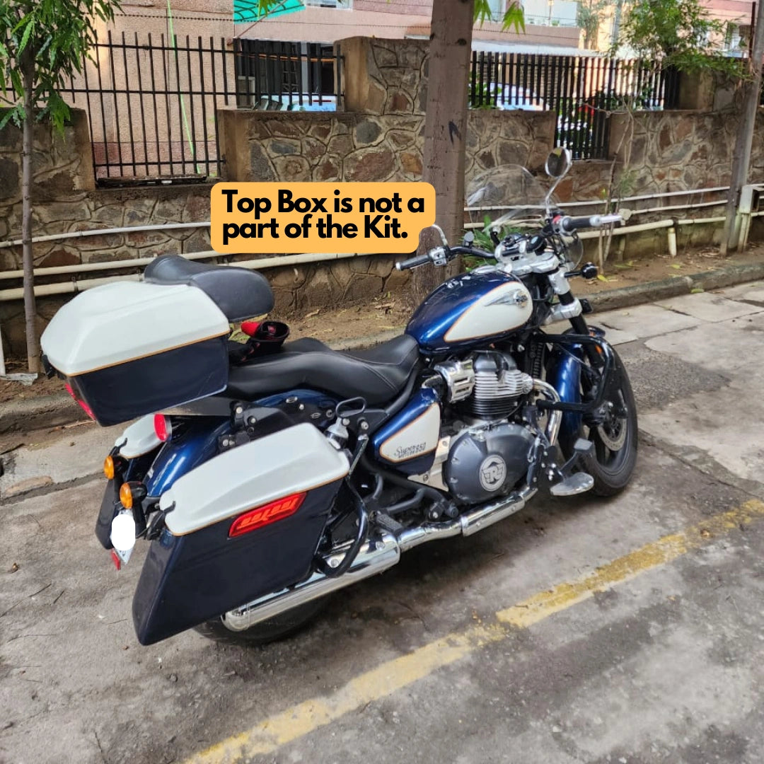 Complete Retro Side Pannier set for Royal Enfield Super Meteor 650