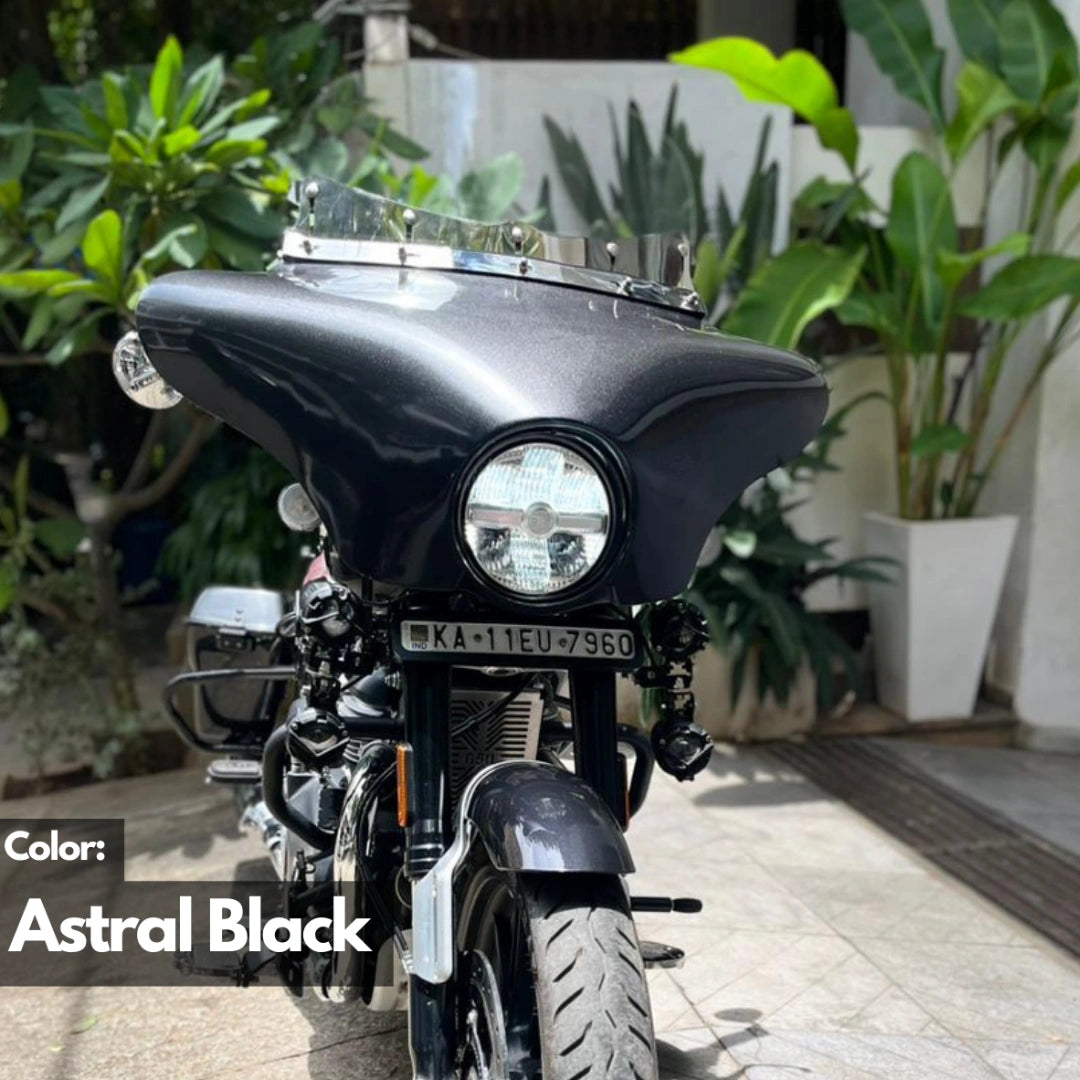 AeeDEA Batwing Fairing installed on Royal Enfield Super Meteor 650