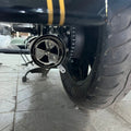 Side profile of AeeDEA stainless steel exhaust for Royal Enfield Super Meteor 650